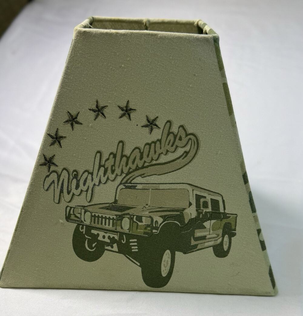Lamp Shade Jeep Green Nighthawk Army Camouflage Embroidered